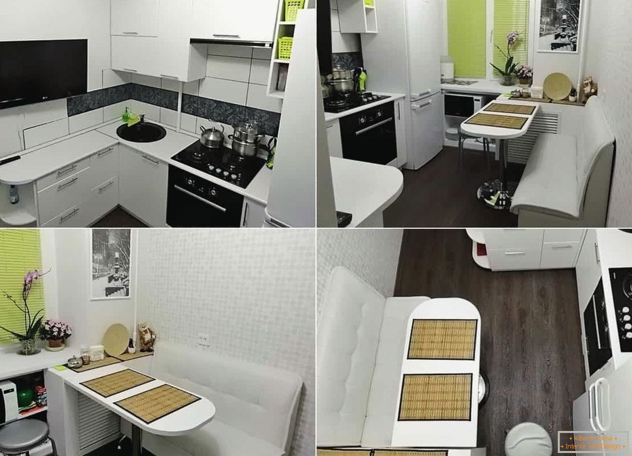 Dizajn kuhinje 6 m² sa svih strana