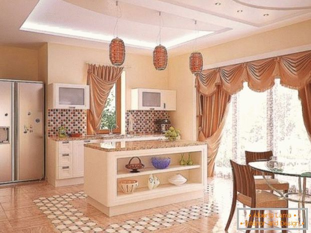 moderna kuhinja u privatnoj kući dizajn фото