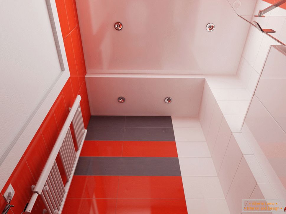 Dizajn kupaonice s crvenim naglascima - фото 3