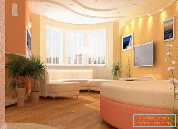 Dizajn dizajna apartmana studio četverokutni izgled u svijetlim bojama