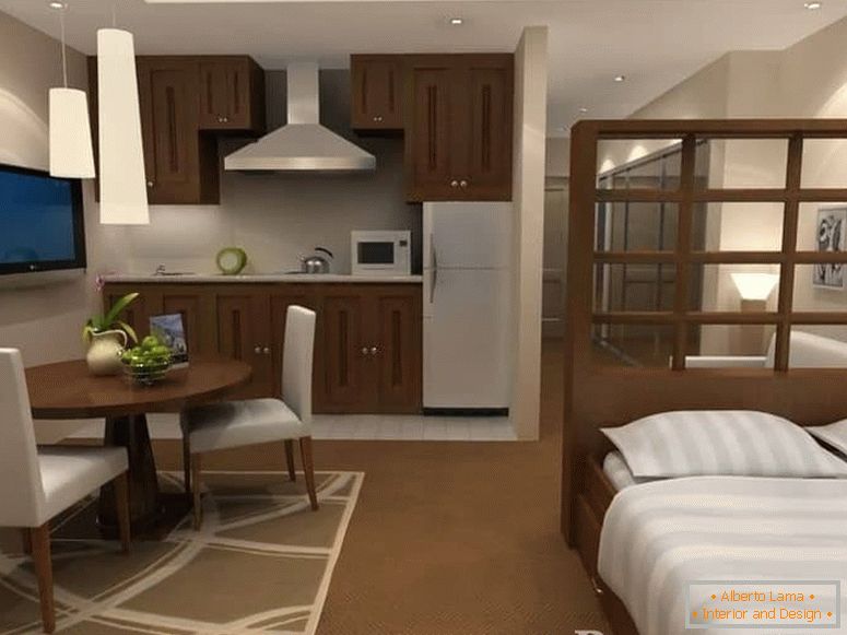 Na ovom projektu možete vidjeti kako razdvojiti mjesto za spavanje u malom stanu