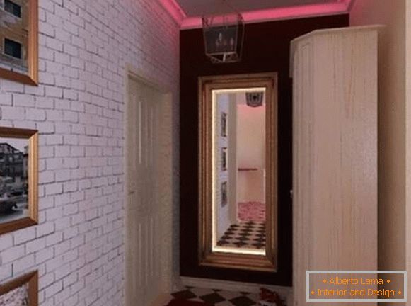 Potkrovni dizajn malog stana u Hruščovu - interijer hodnika