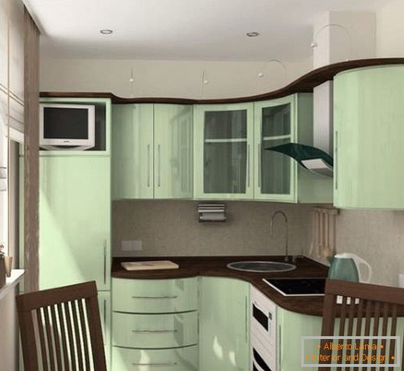 Male sobe - dizajn kuhinje na fotografiji u apartmanu od 30 m2