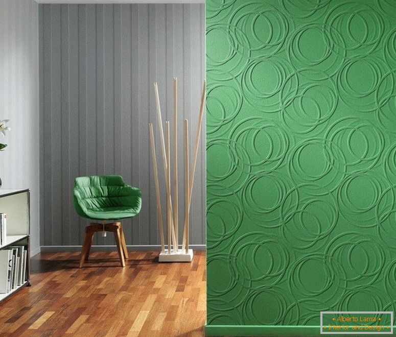 Kombinacija sive i zelene boje na zidu