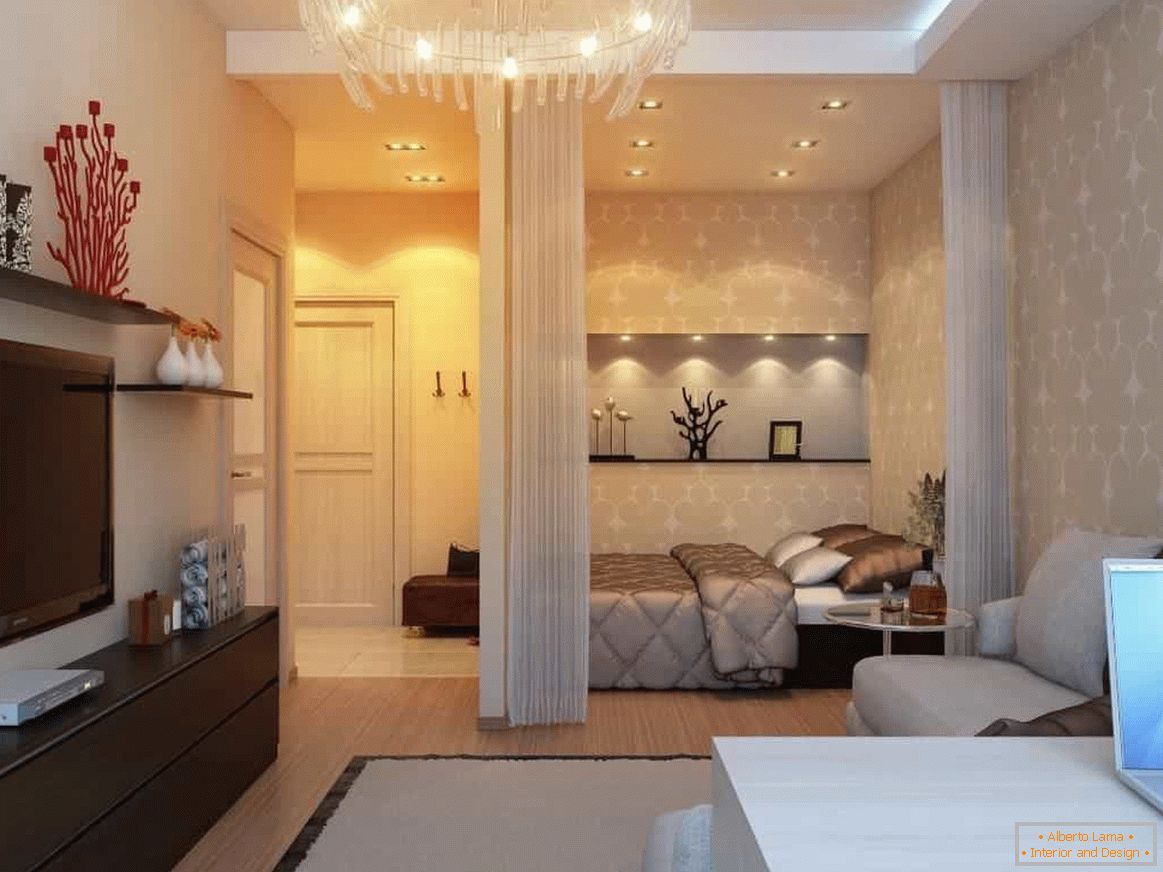 Dizajn jedan jednosobni apartman sa spavaćom sobom