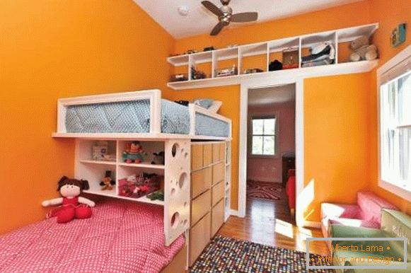 Dizajn jednosobnog stana s dvoje djece - interijer vrtića
