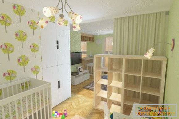 Dizajn jednosobnog stana za obitelj s djetetom