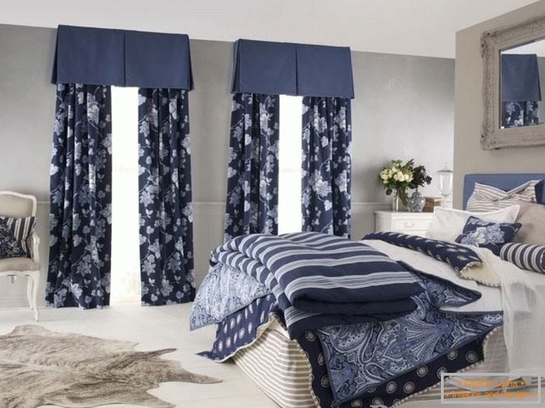 Kombinacija boje zavjese i tekstila u spavaćoj sobi