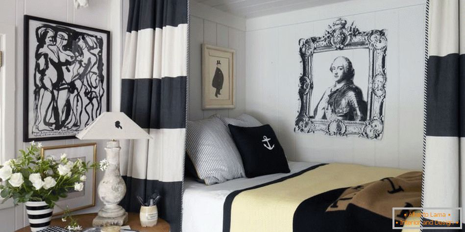 Crno-bijela spavaća soba dekor