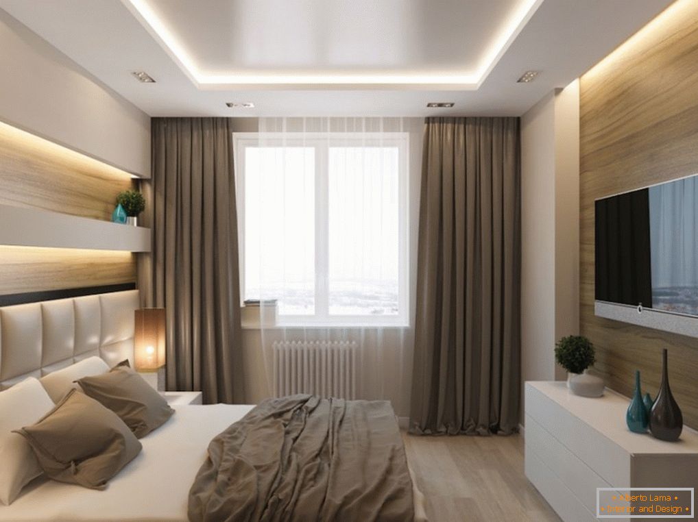 Elegantna interijera spavaće sobe u apartmanu