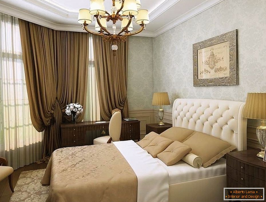 Dizajn u spavaćoj sobi u klasičnom stilu