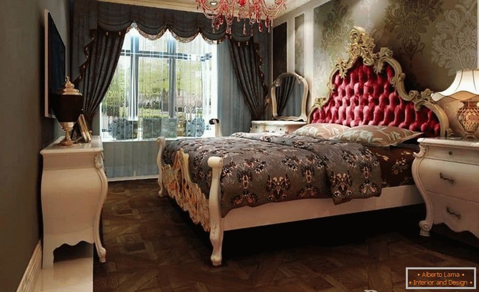 Tkanine za dekoraciju zidova i masivne zavjese pogodne su za stilove klasične spavaće sobe