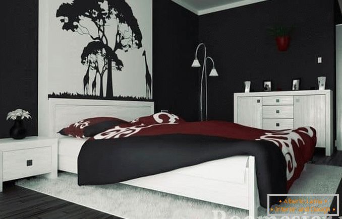 Crno-bijela spavaća soba ukrašavanja za klasični stil