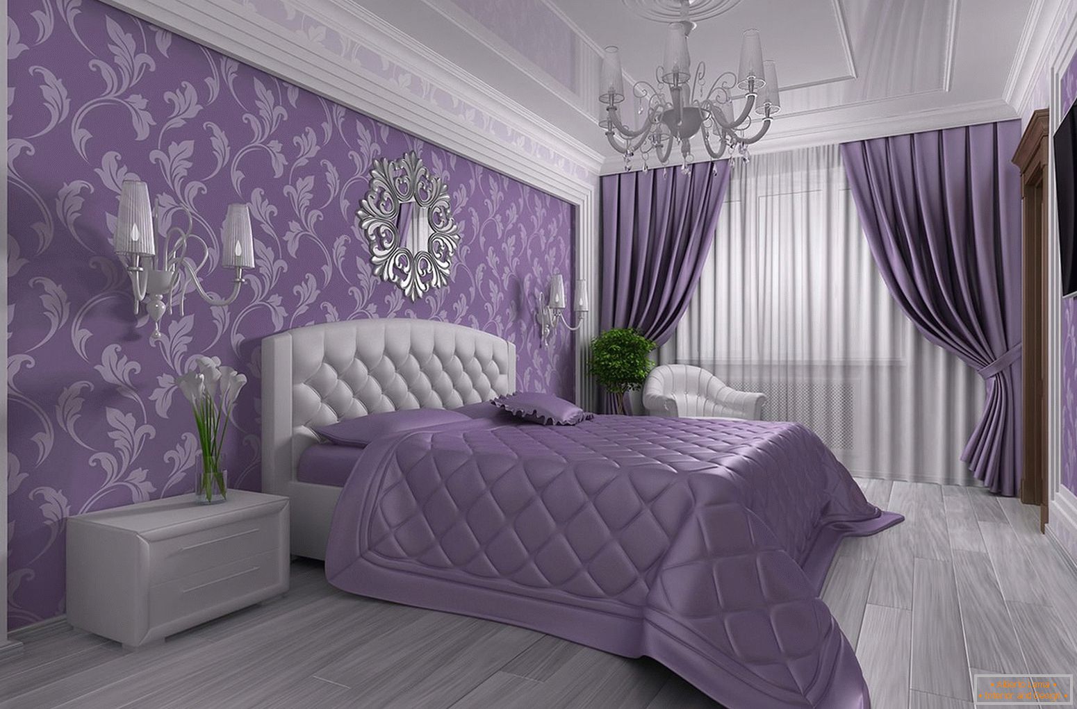 Elegantna interijera spavaće sobe