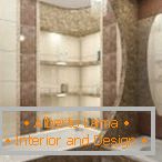 Dizajn uske kupaonice s velikim ogledalom