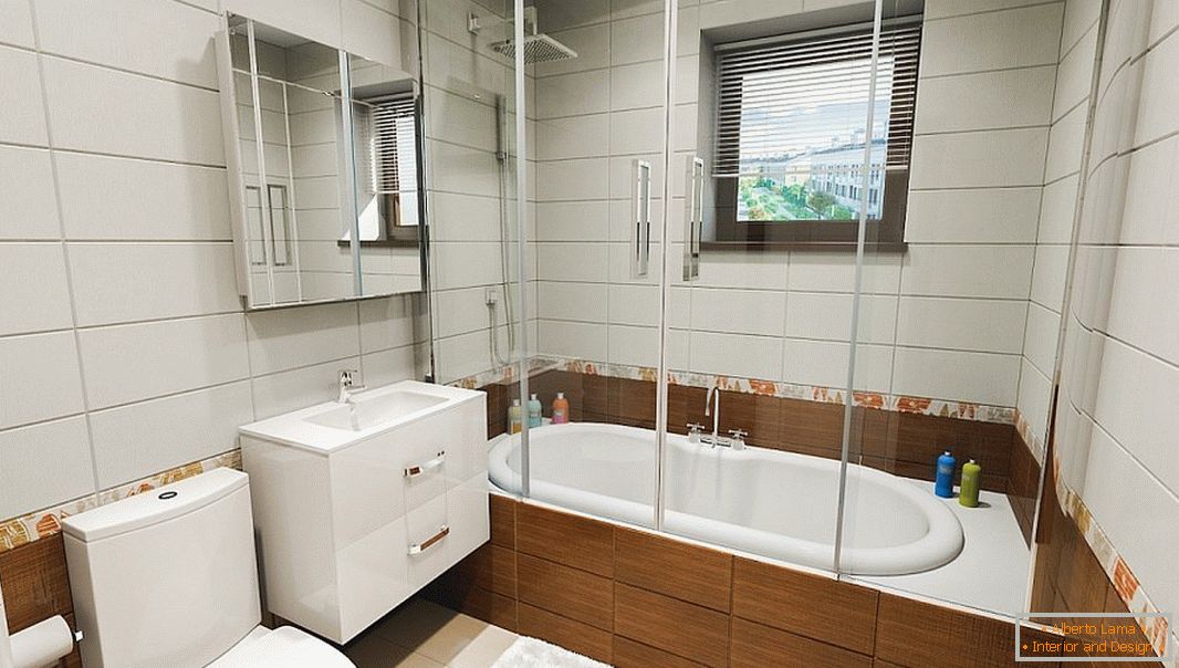 Moderna kupaonica s kvadratnim prozorom