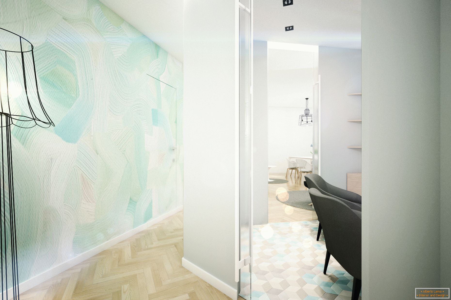 Moderni dizajnerski apartman u pastelnim bojama