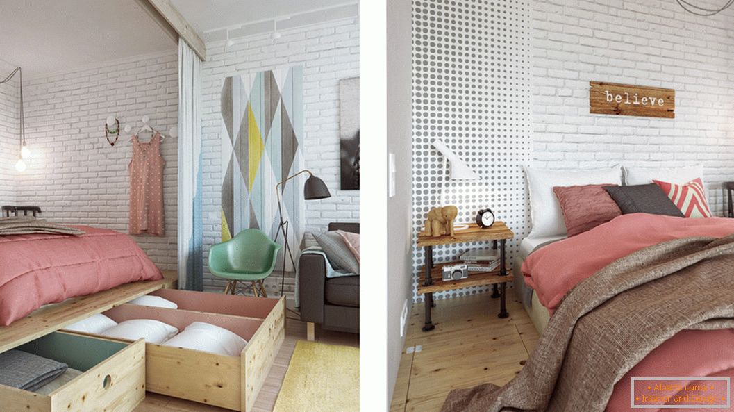 Dizajn spavaćih soba u malom stanu u Moskvi