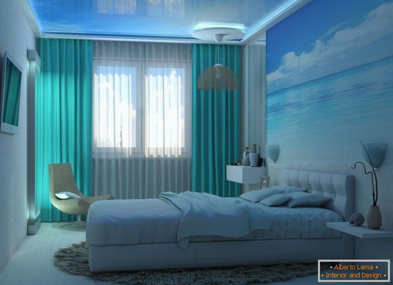 Kombinacija plave boje-u-spavaća soba-interijer-simbolika