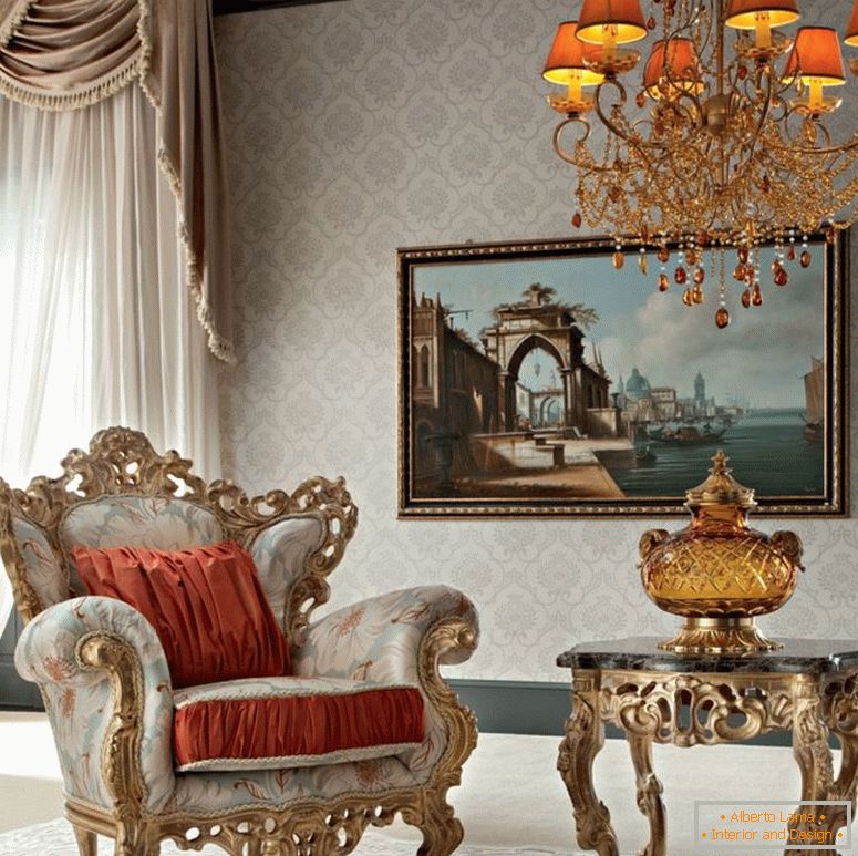 Barokni dnevni boravak - 75 fotografija neobičnog dizajna