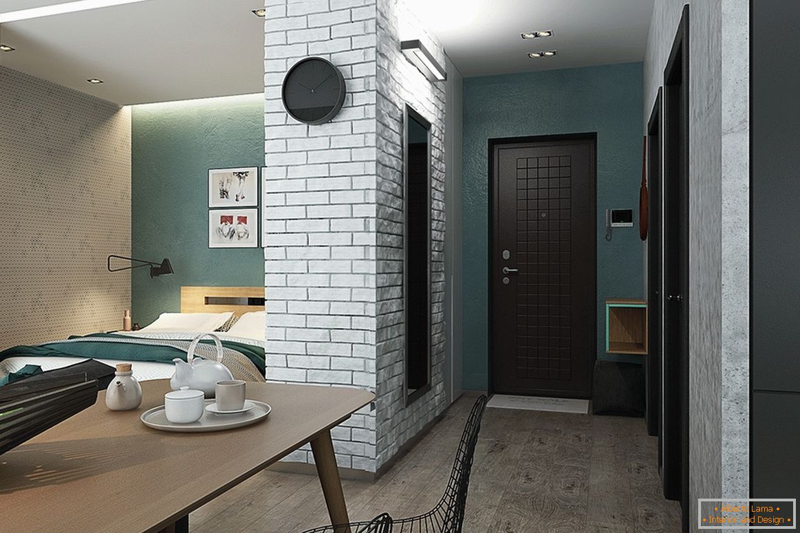 Prijava malog studio apartmana u sivo-zelenu boju - slika 2