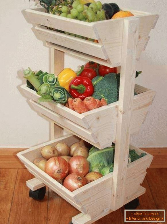 Kotači za spremanje povrća u kuhinji