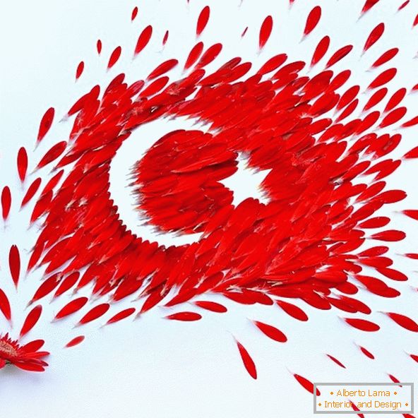 Zastava Turske od latica cvijeća