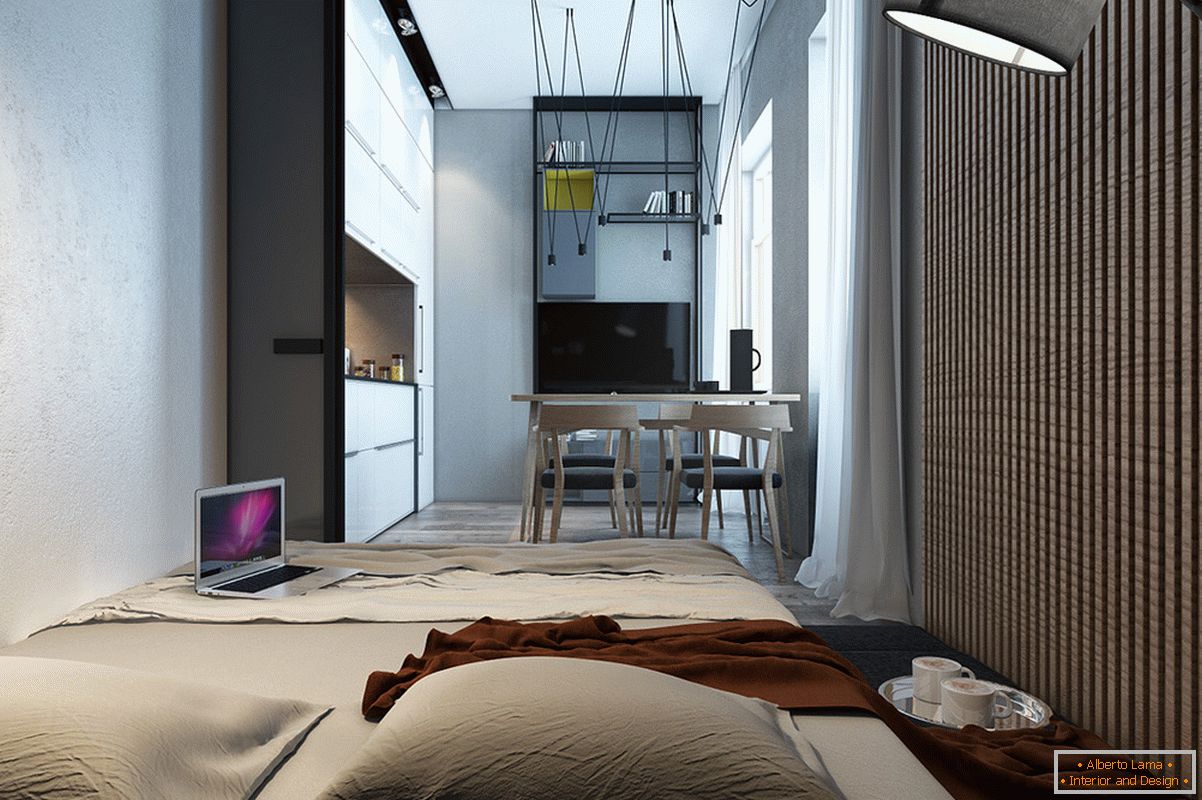 Dizajn spavaće sobe za mali stan u skandinavskom stilu - фото 2