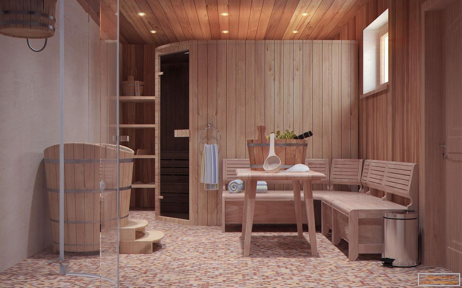 Soba za opuštanje u kupaonici skandinavskog stila