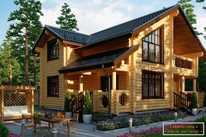 Seoska kuća u rustikalnom stilu iz log housea - izbor većine suvremenih vlasnika nekretnina u prirodi.