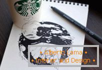 Ilustracije Tomoko Sintani na naočalama Starbucks
