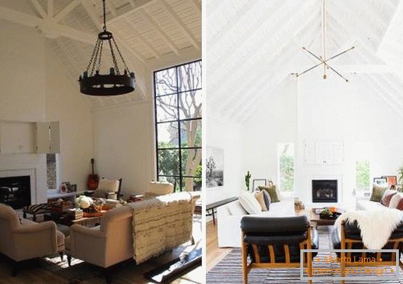 Novi dizajn interijera privatne kuće: dnevni boravak prije i poslije