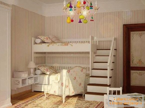 interijer malog dječje sobe za dvoje djece, slika 57