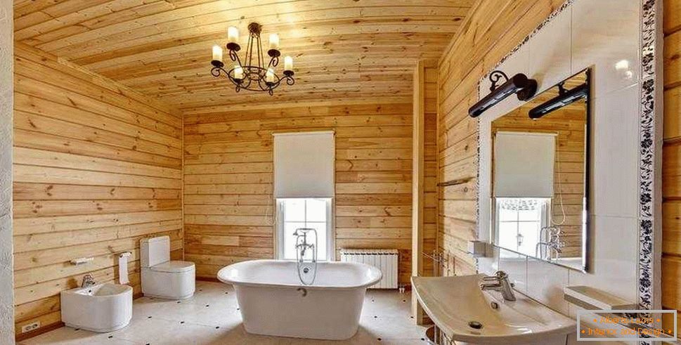 Kupaonica u kući od drva