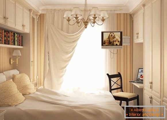 Luksuzna spavaća soba u mliječnoj boji
