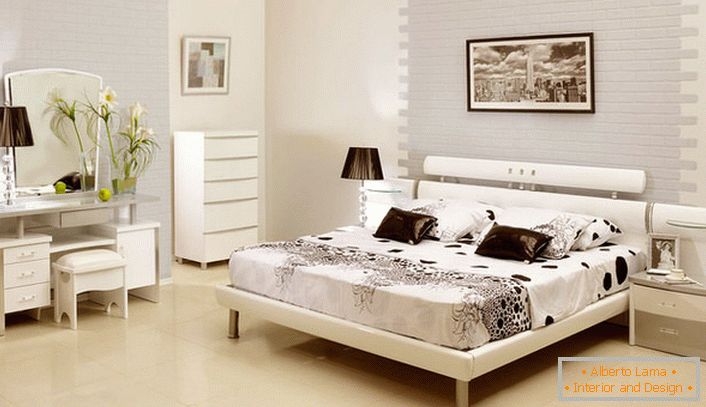 Interijer gostinjske spavaće sobe u seoskoj kući planira se u secesijskom stilu.