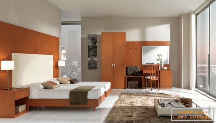 Laconi dizajn spavaće sobe u secesijskom stilu. 
