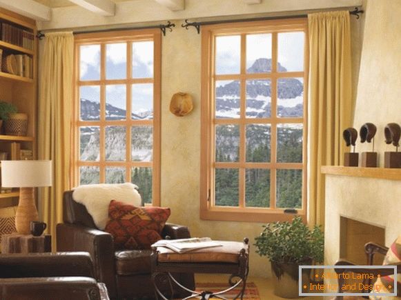 Izrada prozora u dnevnoj sobi - fotografija drvenih prozora