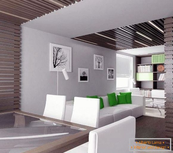 Interijer male dvorane u privatnoj kući u modernom minimalističkom stilu