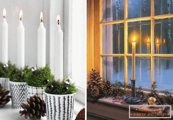 Izrada prozorske ploče za Novu godinu - svijeće i bumps