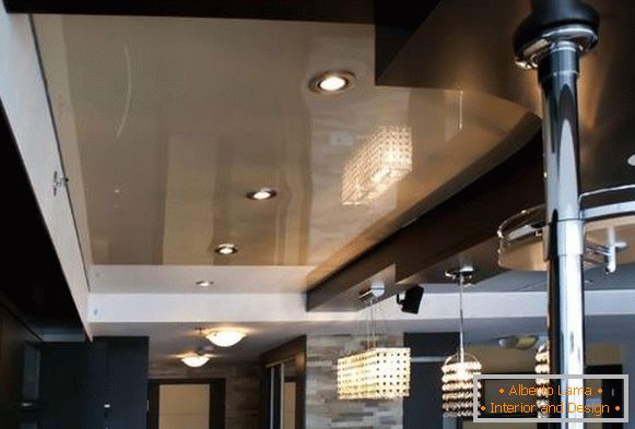 Moderan dizajn stropova u dnevnoj sobi foto 2016 moderne ideje