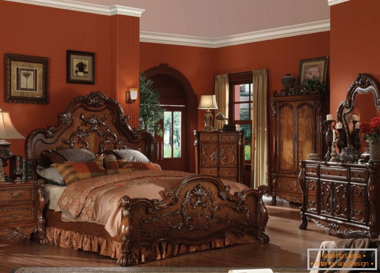 mitski-tradicionalni-spavaće-dekoracija-ideje-s-drveni-namještaj-uključujući-krevet također-noćnim-plus-ispraznost-u-jedinstvena-style-opet-fino-rasvjeta-čvora dizajn