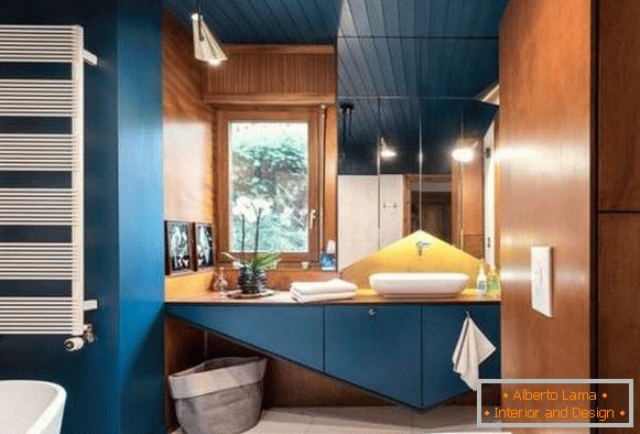 Prekrasne kupaonice - fotografija u tamno plavoj boji
