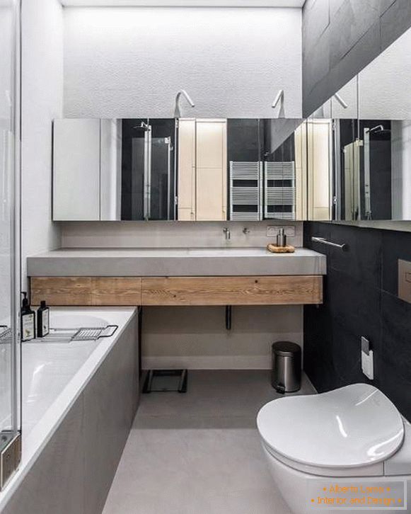Prekrasne kupaonice u modernom stilu - fotografija u apartmanu
