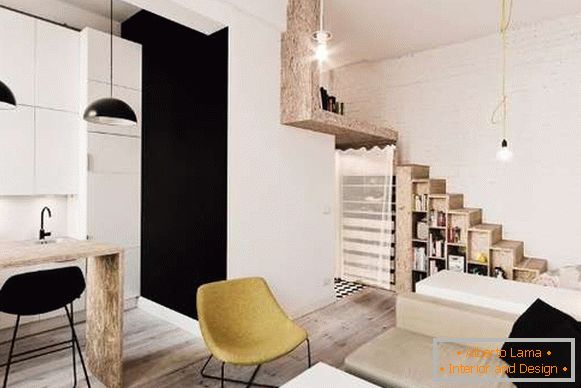 Moderni studio apartmani u crnim, bijelim i smeđim tonovima