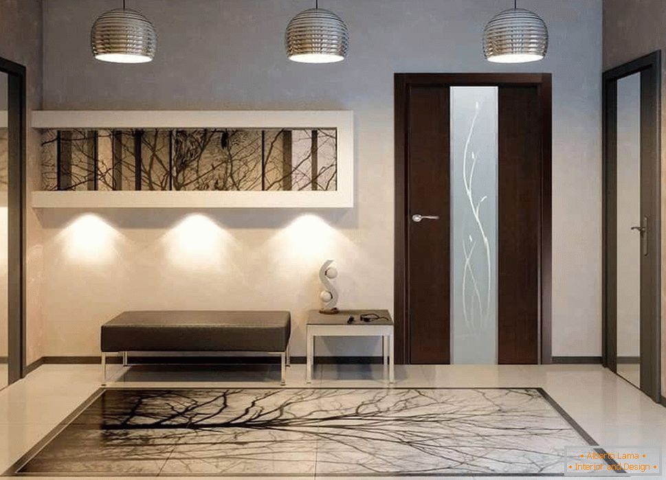 Soba u stilu minimalizma s tamnim vratima