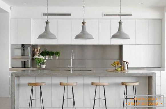 Красiвые кухнi 2016 - белая кухня в современном стiле