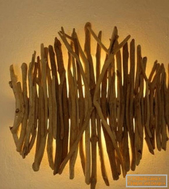 zidna svjetiljka iz drveta s vlastitim rukama, fotografija 12