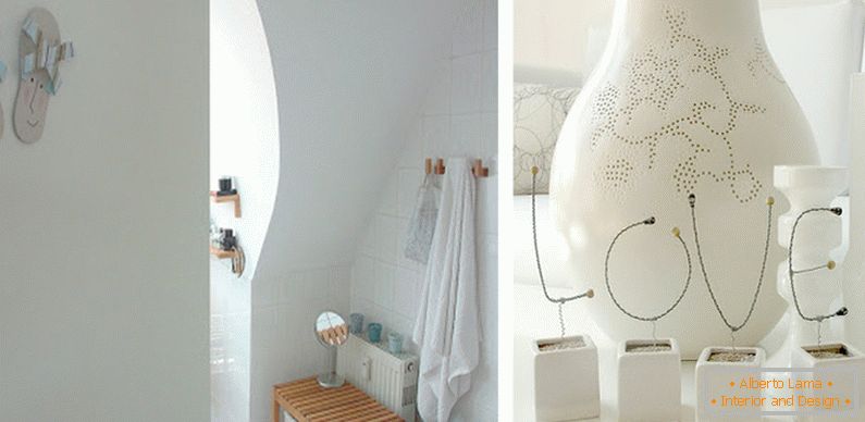 Kupaonica i ukrasni elementi u bijeloj boji