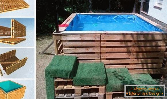 Fotografija bazena u dvorištu - raskošan bazen paleta